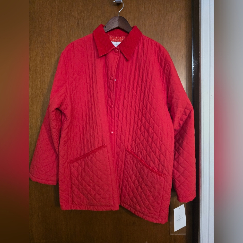 Red Quilted Jacket Liz Claiborne
